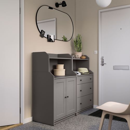 IKEA - HAUGA, console, grey, 139x46x116 cm