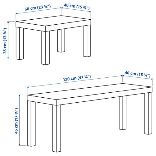 IKEA - LACK, nest of tables, black-white