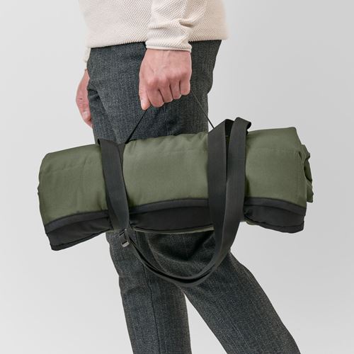 IKEA - FJALLMOTT, picnic blanket, deep green/black, 130x170 cm