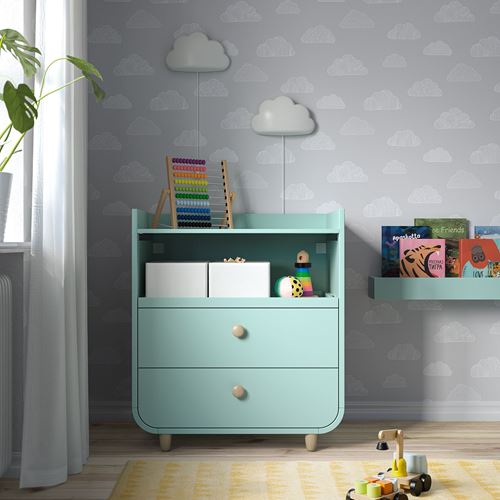 IKEA - MYLLRA, changing table, turquoise