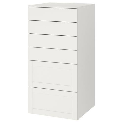 IKEA - PLATSA/SMASTAD, children's chest of drawers, white-frame, 60x55x123 cm