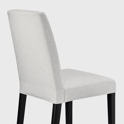 IKEA - BERGMUND, upholstered wooden chair, black-orrsta light grey