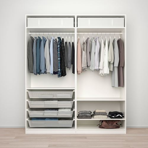 IKEA - PAX/FARDAL/AHEIM, PAX wardrobe, white/mirror, 200x60x236 cm