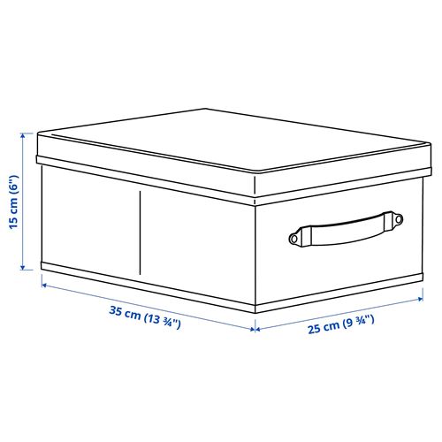 IKEA - BLADDRARE, kapaklı kutu, gri, 25x35x15 cm