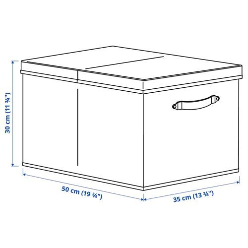 IKEA - BLADDRARE, box with lid, grey, 35x50x30 cm