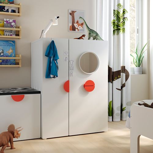 IKEA - SMASTAD, children's wardrobe, white, 80x57x108 cm