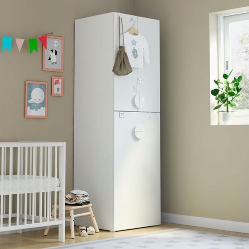 IKEA - SMASTAD, children's wardrobe, white, 60x57x196 cm