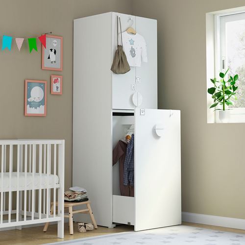 IKEA - SMASTAD, children's wardrobe, white, 60x57x196 cm