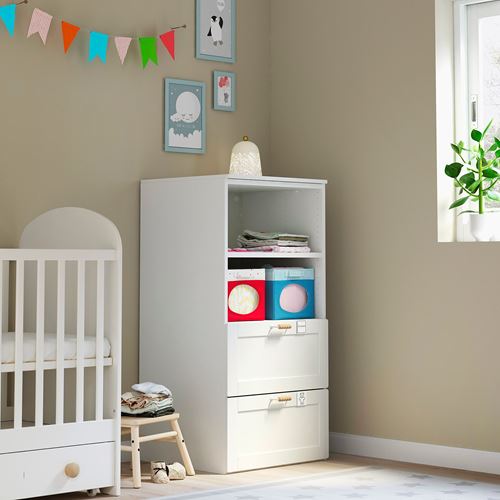 IKEA - PLATSA/SMASTAD, children's chest of drawers, white-frame, 60x55x123 cm