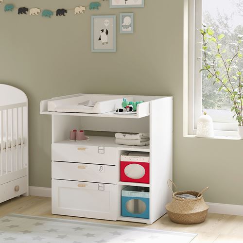 IKEA - SMASTAD, changing table, white, 90x79x100 cm