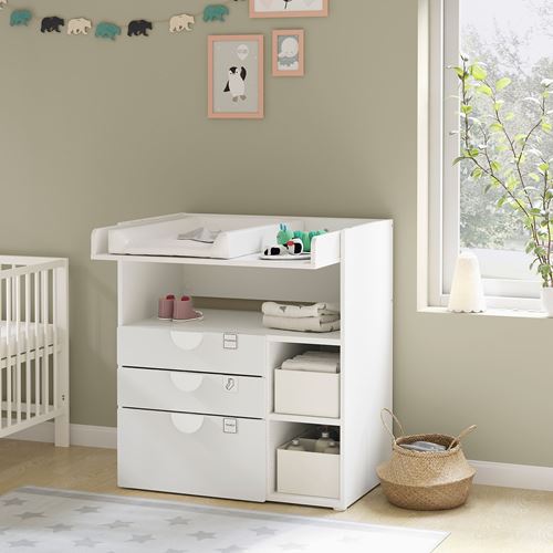 IKEA - SMASTAD, changing table, white, 90x79x100 cm