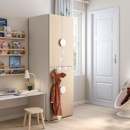 IKEA - PLATSA/SMASTAD, children's wardrobe, white/birch, 60x57x181 cm