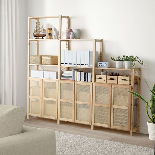 IKEA - IVAR, shelf unit with door, pine, 259x30x226 cm