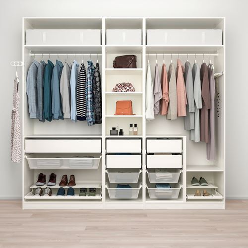 IKEA - PAX, PAX open wardrobe, white, 250x58x236 cm