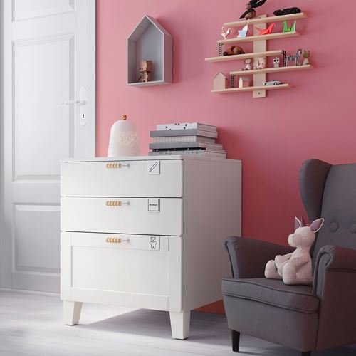 IKEA - PLATSA/SMASTAD, children's chest of drawers, white-frame, 60x55x63 cm