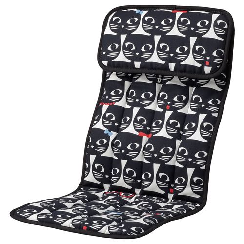 IKEA - POANG, children's armchair cushion, gisslarp black