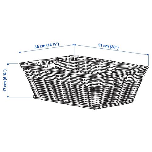 IKEA - BYHOLMA, sepet, gri, 36x51x17 cm