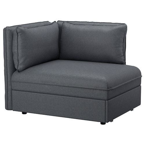 IKEA - VALLENTUNA, seating unit with bed, hillared dark grey