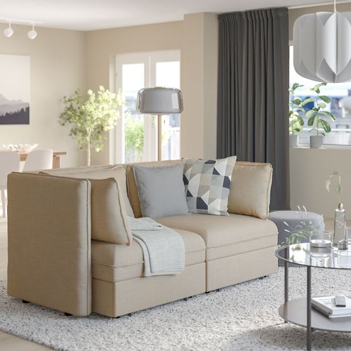 IKEA - VALLENTUNA, 2-seat sofa-bed, hillared beige
