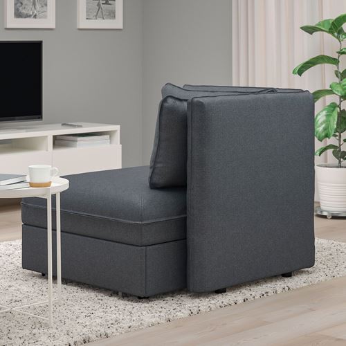 IKEA - VALLENTUNA, seating unit with bed, hillared dark grey