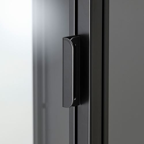 IKEA - RUDSTA, glass-door cabinet, anthracite, 42x37x155 cm