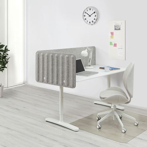 IKEA - BEKANT, desk with screen, white/grey, 160x80 cm