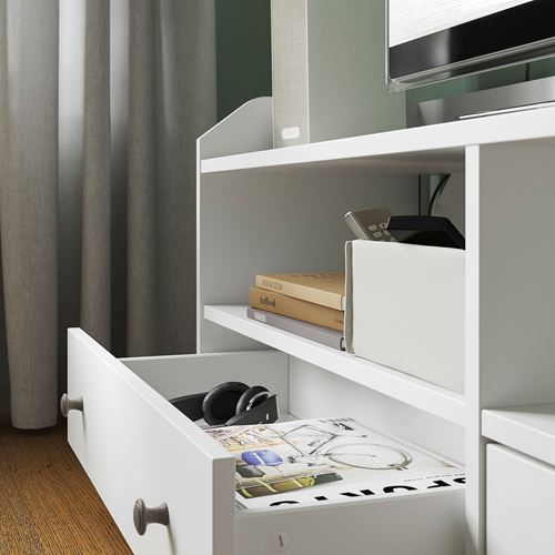 IKEA - HAUGA, tv storage unit, white, 277x46x116 cm