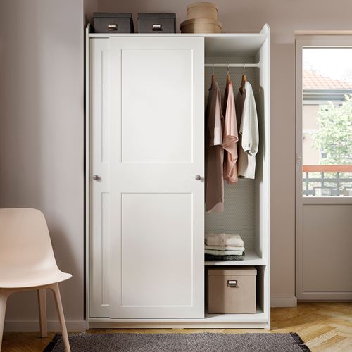 IKEA - HAUGA, wardrobe, white, 258x55x199 cm