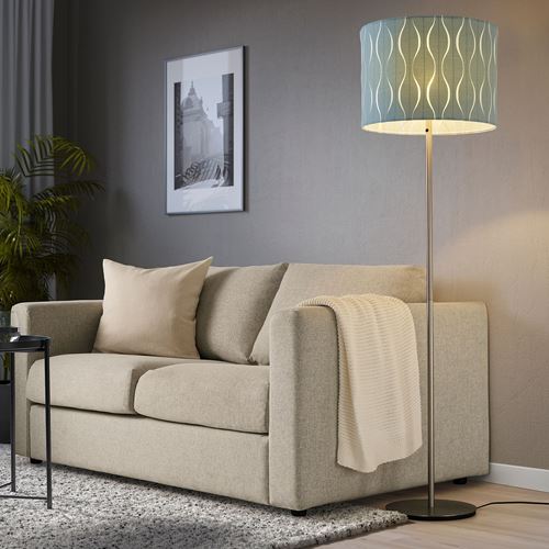 IKEA - LÖKNAS, lamp shade, blue/silver-colour