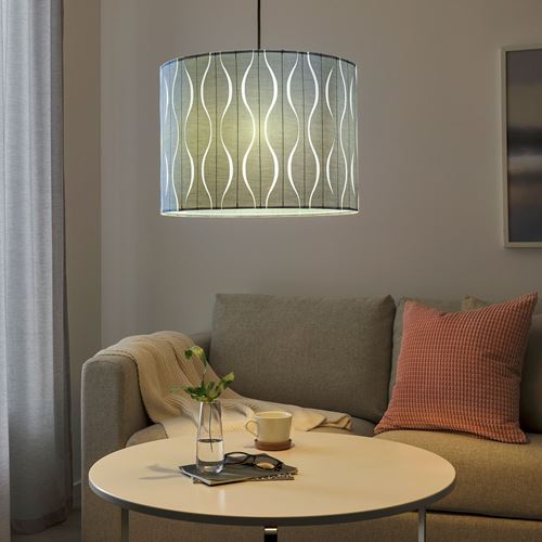 IKEA - LÖKNAS/SUNNEBY, sarkıt lamba, mavi-siyah, 42 cm