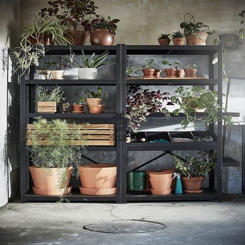 IKEA - BROR, shelving unit, black, 85x55x190 cm