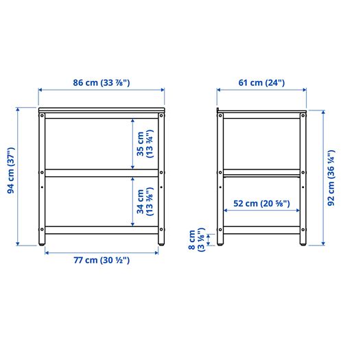 IKEA - GRILLSKAR, outdoor kitchen island, stainless steel/black, 86x61 cm