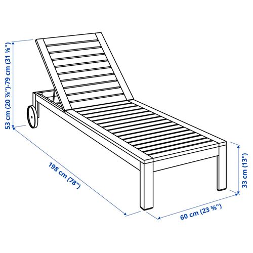 IKEA - APPLARÖ, şezlong, kahverengi