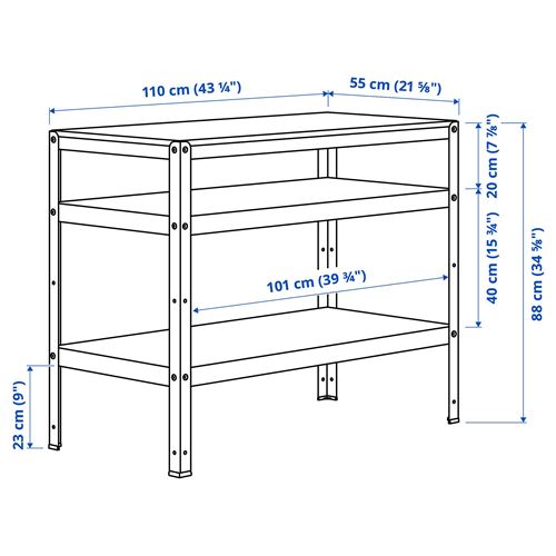 IKEA - BROR, work bench, black, 110x55 cm