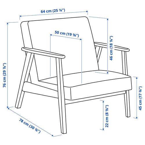 IKEA - EKENASET, tekli koltuk, jonsbyn siyah