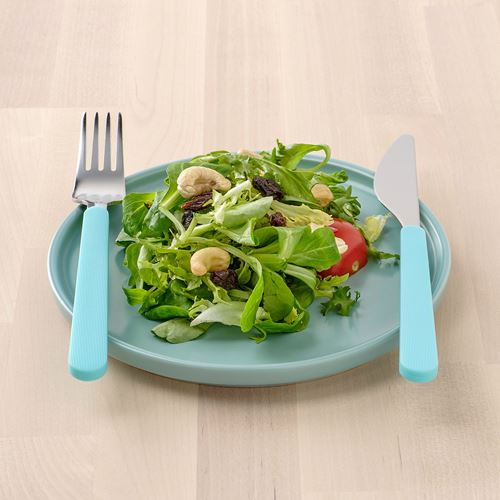 IKEA - UPPHOJD, cutlery for 4 people, turquoise