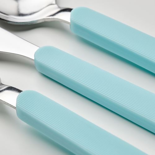 IKEA - UPPHOJD, cutlery for 4 people, turquoise