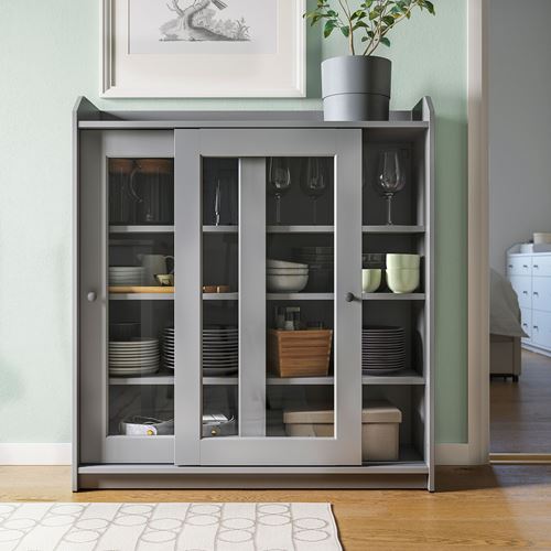 IKEA - HAUGA, console, grey, 244x46x116 cm