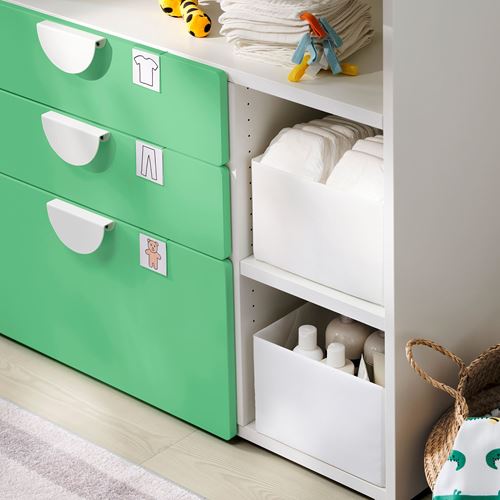 IKEA - SMASTAD, changing table, white/green, 90x79x100 cm