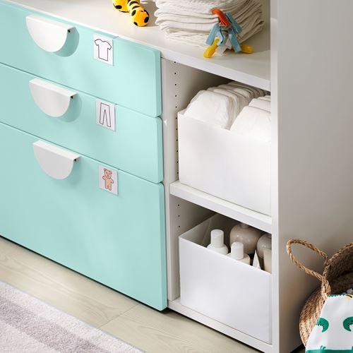 IKEA - SMASTAD, changing table, white/turquoise, 90x79x100 cm