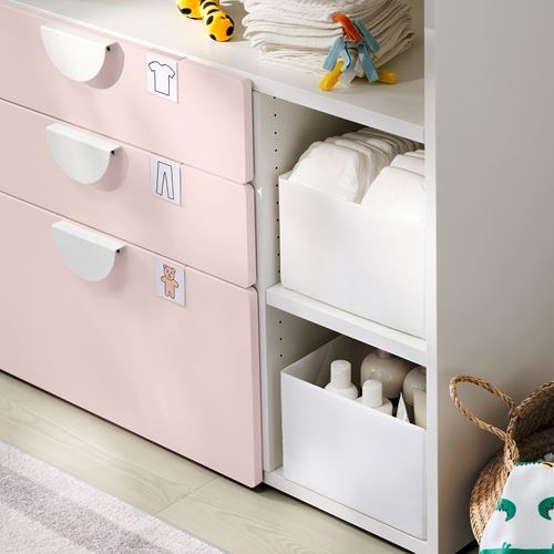 IKEA - SMASTAD, changing table, white/pale pink, 90x79x100 cm