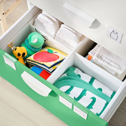 IKEA - PLATSA/SMASTAD, children's wardrobe, white/green, 60x57x181 cm