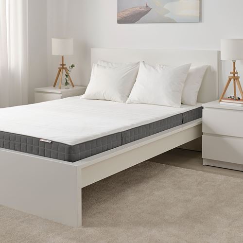 IKEA - MORGEDAL, double bed mattress, dark grey, 180x200 cm