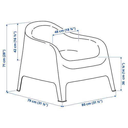 IKEA - SKARPÖ, garden armchair, white