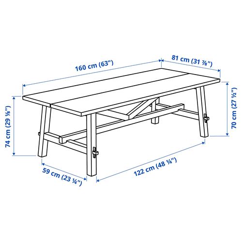 IKEA - SKOGSTA, yemek masası, akasya, 160x81 cm