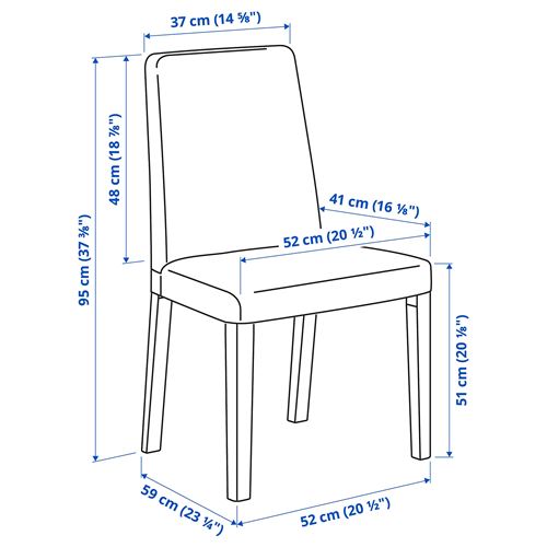 IKEA - EKEDALEN/BERGMUND, dining set, oak appearance-medium grey, 4 chairs