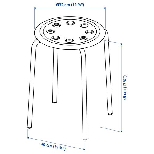 IKEA - MELLTORP/MARIUS, kitchen table set, white/black, 2 stools