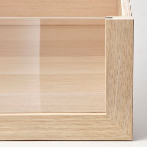 IKEA - KOMPLEMENT, drawer with glass front, white stained oak effect, 75x58 cm