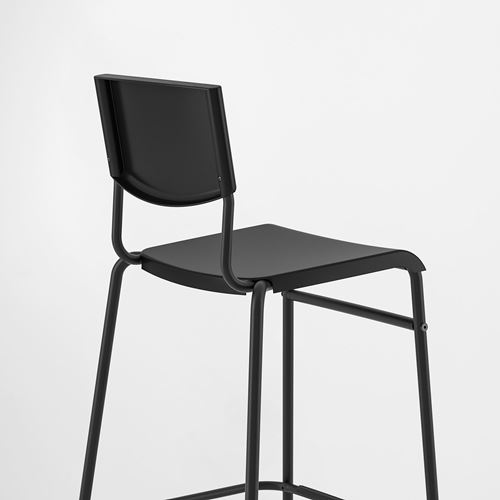 IKEA - STIG, bar chair, black, 63 cm