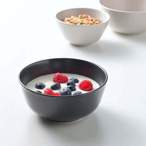 IKEA - DINERA, ceramic bowl, dark grey, 14 cm